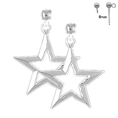 Pendientes Estrella de Oro de 14K o 18K de 29mm