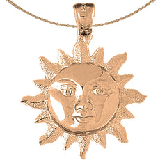 10K, 14K or 18K Gold Sun Pendant