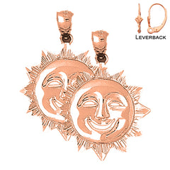 14K or 18K Gold Sun Earrings