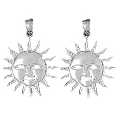 Sterling Silver 31mm Sun Earrings