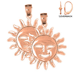 14K or 18K Gold Sun Earrings