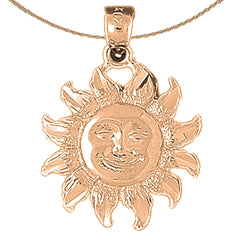 10K, 14K or 18K Gold Sun Pendant