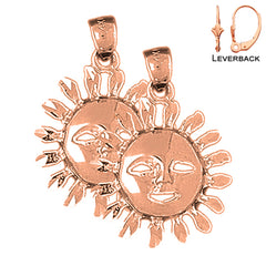 14K or 18K Gold Sun Earrings