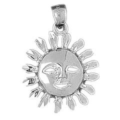 10K, 14K or 18K Gold Sun Pendant