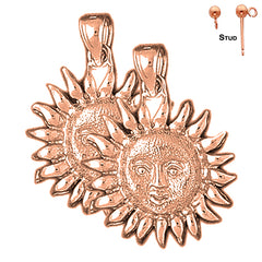 14K or 18K Gold Sun Earrings