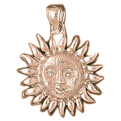 10K, 14K or 18K Gold Sun Pendant