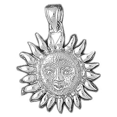 10K, 14K or 18K Gold Sun Pendant