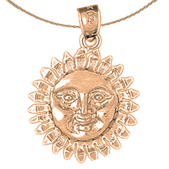 10K, 14K or 18K Gold Sun Pendant