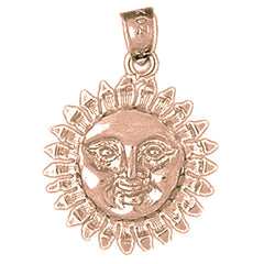 10K, 14K or 18K Gold Sun Pendant