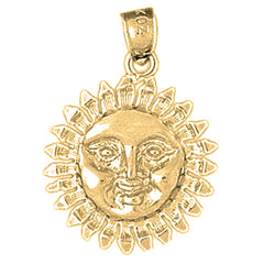 10K, 14K or 18K Gold Sun Pendant