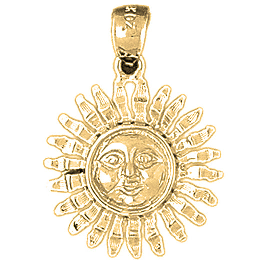 10K, 14K or 18K Gold Sun Pendant