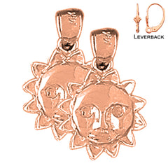 14K or 18K Gold Sun Earrings