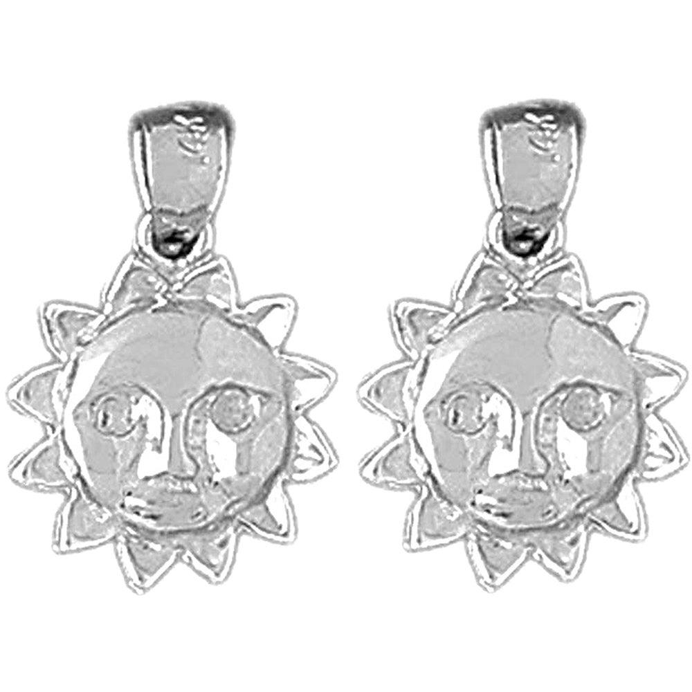 Sterling Silver 18mm Sun Earrings