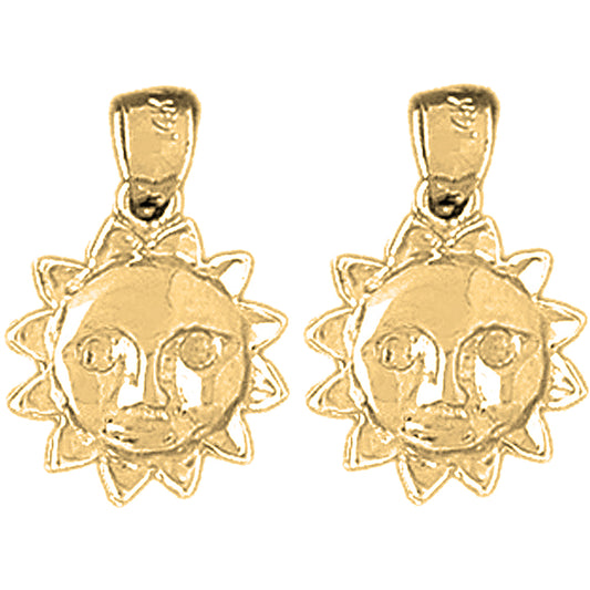 Yellow Gold-plated Silver 18mm Sun Earrings