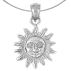 10K, 14K or 18K Gold Sun Pendant