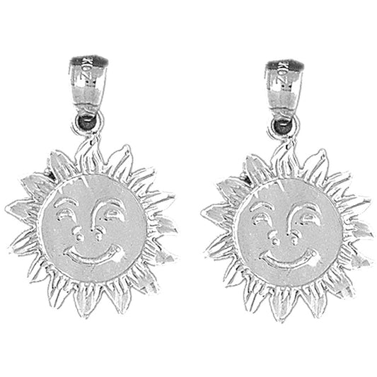 Sterling Silver 26mm Sun Earrings