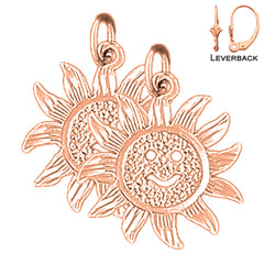 14K or 18K Gold Sun Earrings