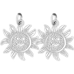 Sterling Silver 21mm Sun Earrings