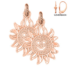 14K or 18K Gold Sun Earrings