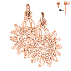 14K or 18K Gold Sun Earrings