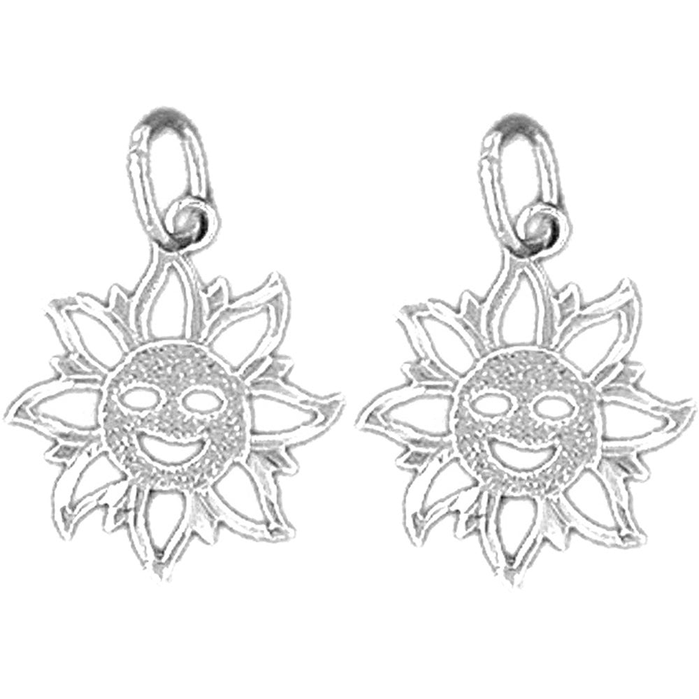 Sterling Silver 18mm Sun Earrings