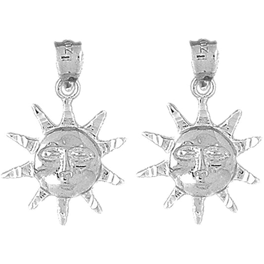 Sterling Silver 24mm Sun Earrings