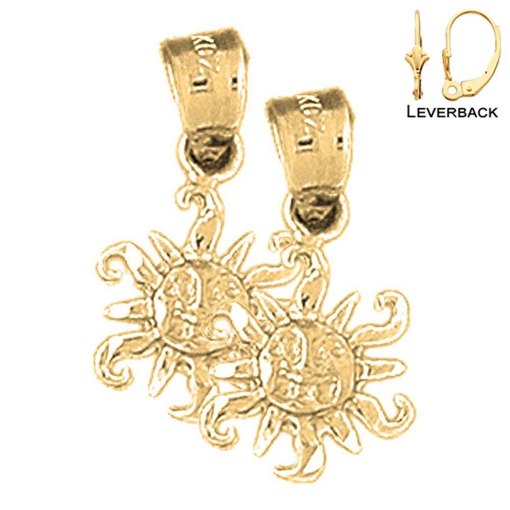 14K or 18K Gold Sun Earrings