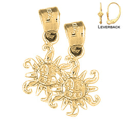 14K or 18K Gold Sun Earrings