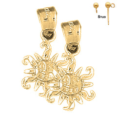 14K or 18K Gold Sun Earrings