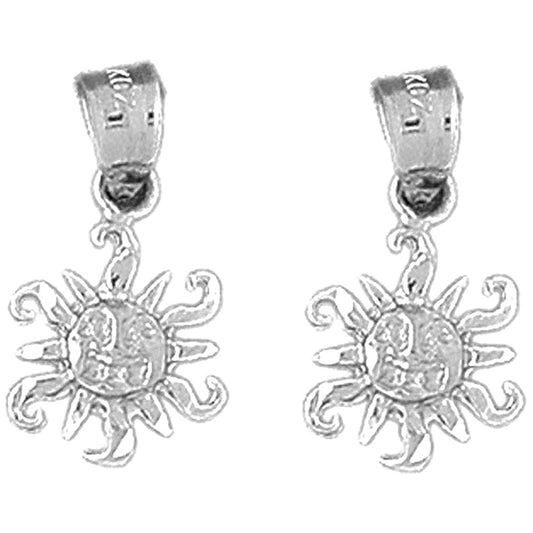 Sterling Silver 20mm Sun Earrings