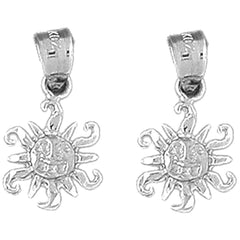 Sterling Silver 20mm Sun Earrings