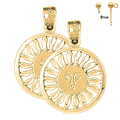 14K or 18K Gold Sun Earrings