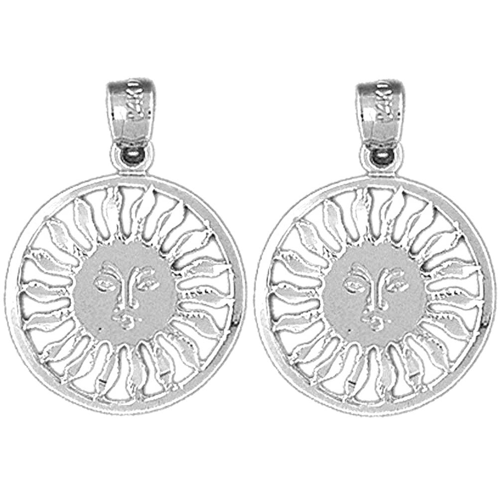 Sterling Silver 23mm Sun Earrings