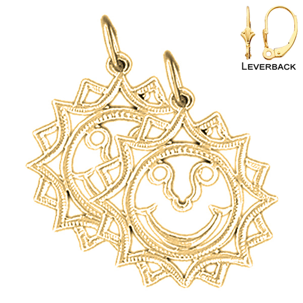 14K or 18K Gold Sun Earrings