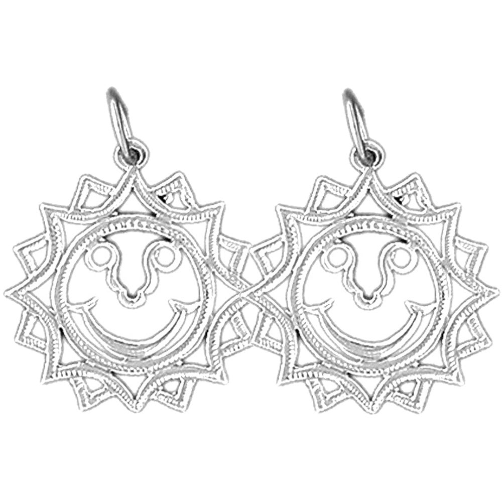 Sterling Silver 22mm Sun Earrings