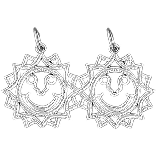 Sterling Silver 22mm Sun Earrings