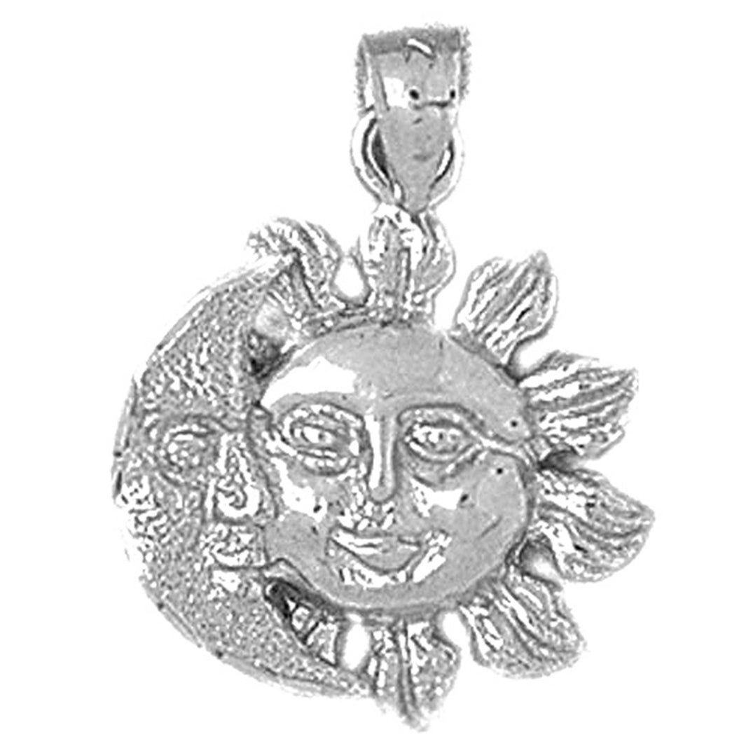 10K, 14K or 18K Gold Sun And Moon Pendant