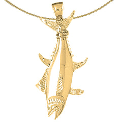 10K, 14K or 18K Gold Tuna Pendant