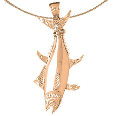 10K, 14K or 18K Gold Tuna Pendant