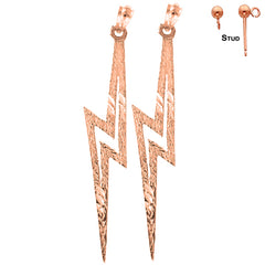 14K or 18K Gold Lightning Bolt Earrings