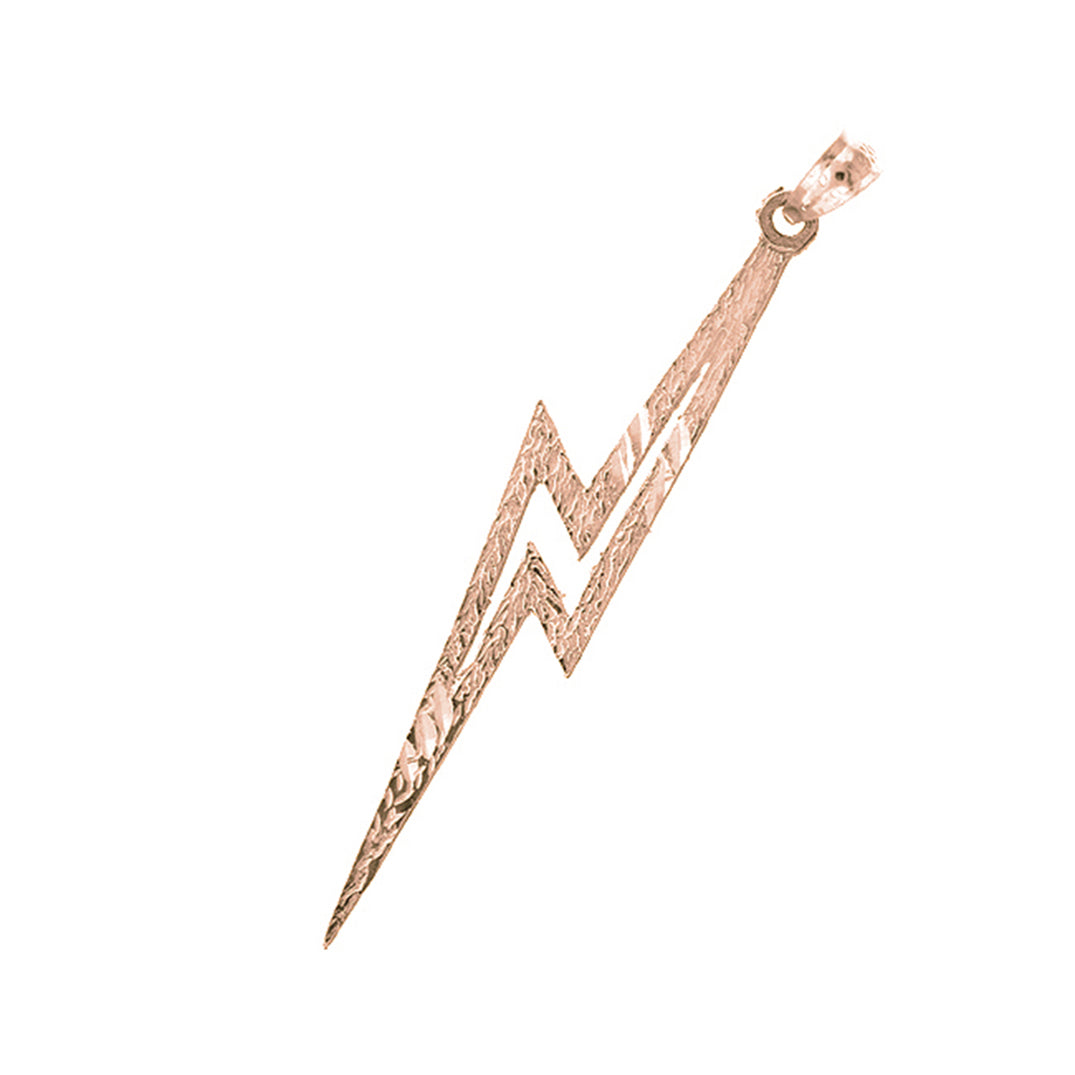 14K or 18K Gold Lightning Bolt Pendant