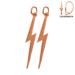 14K or 18K Gold Lightning Bolt Earrings