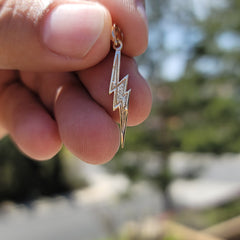 14K or 18K Gold Lightning Bolt Pendant