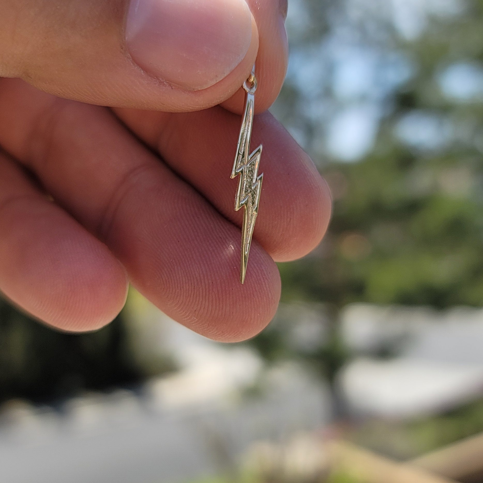 14K or 18K Gold Lightning Bolt Pendant