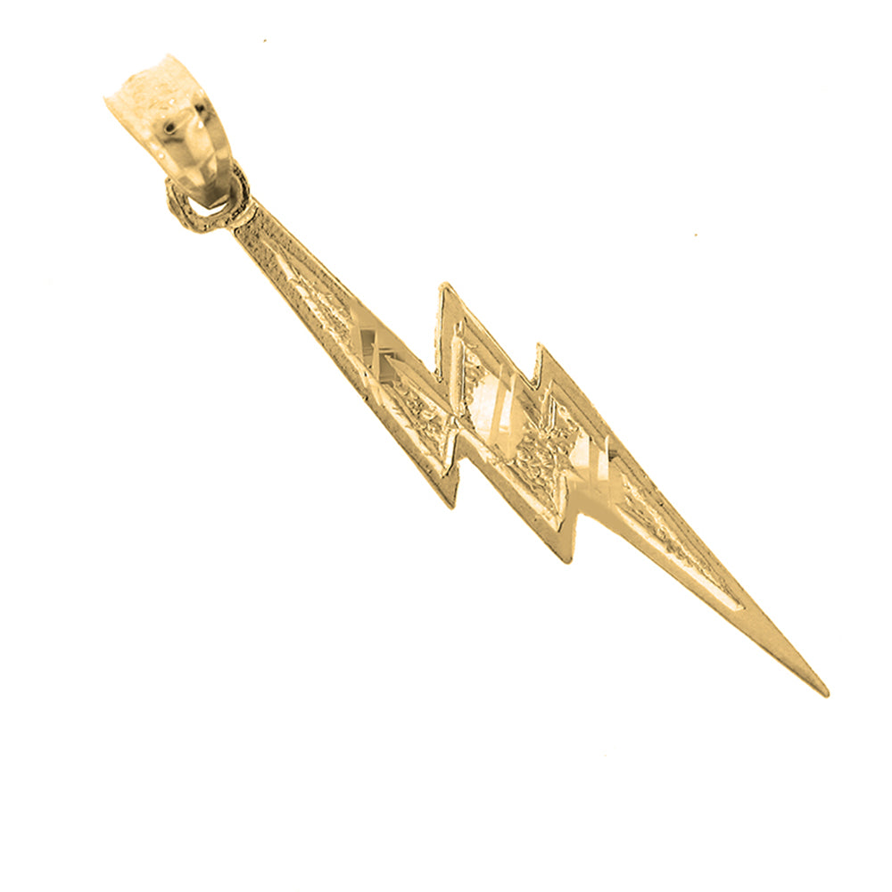 14K or 18K Gold Lightning Bolt Pendant