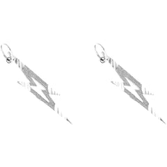 Sterling Silver 29mm Lightning Bolt Earrings