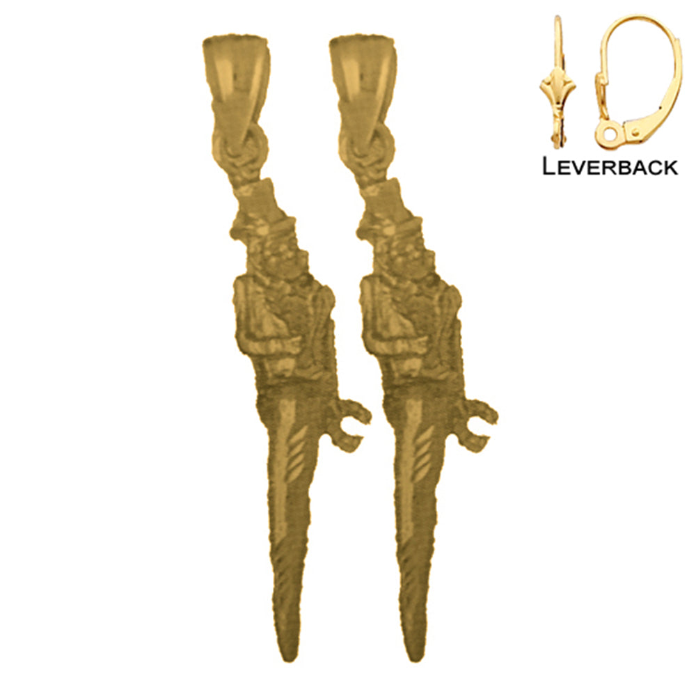 14K or 18K Gold Solid Italian Horn Earrings