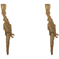 14K or 18K Gold 45mm Solid Italian Horn Earrings