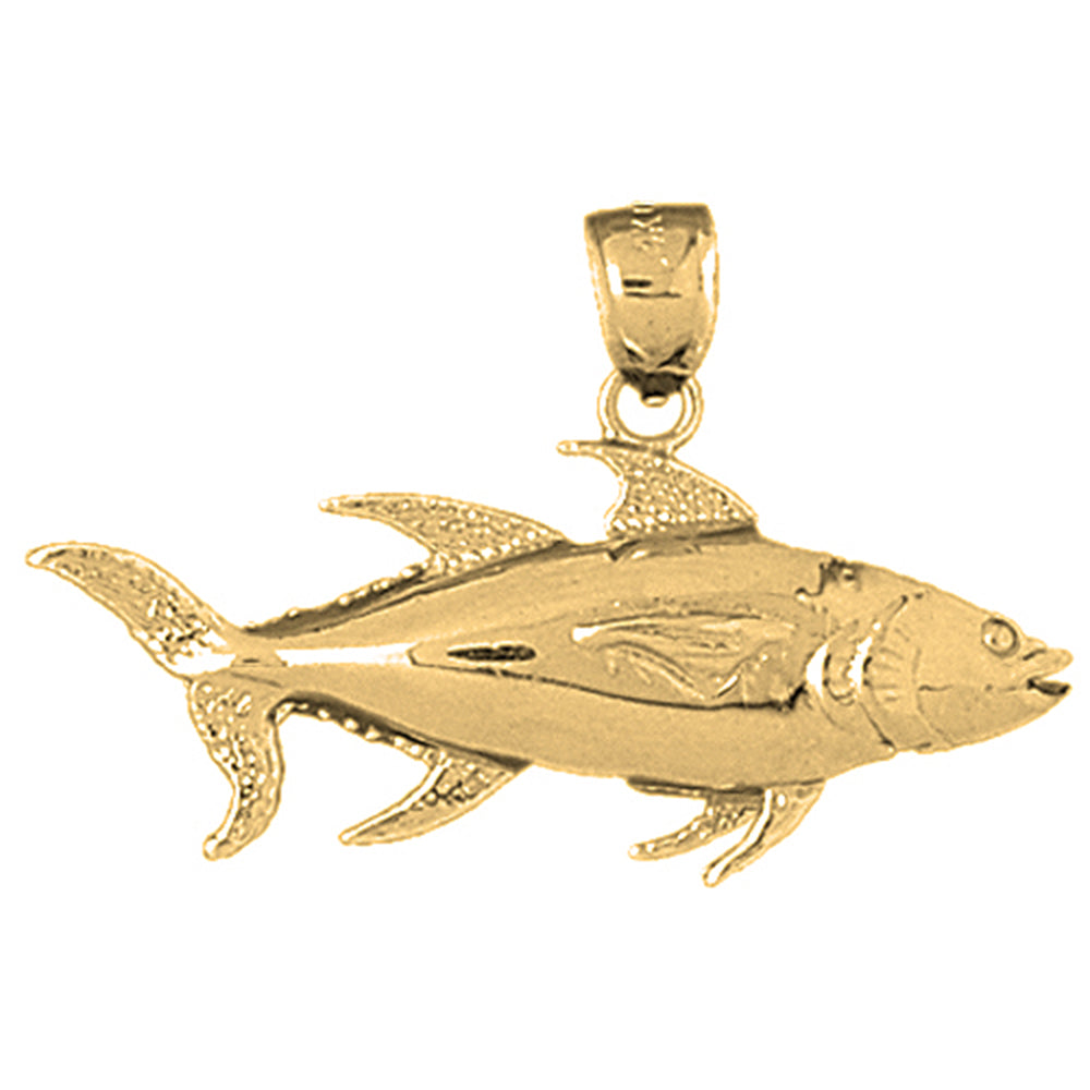 10K, 14K or 18K Gold Tuna Pendant