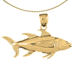 10K, 14K or 18K Gold Tuna Pendant